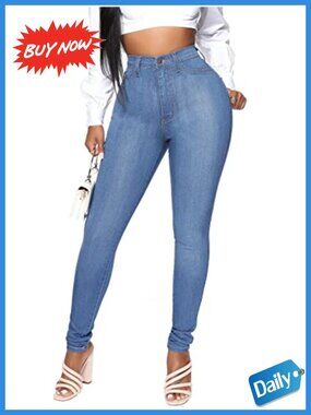 High Waisted Skinny Stretch Butt Lifting Jeans Slim Fit Denim Pants